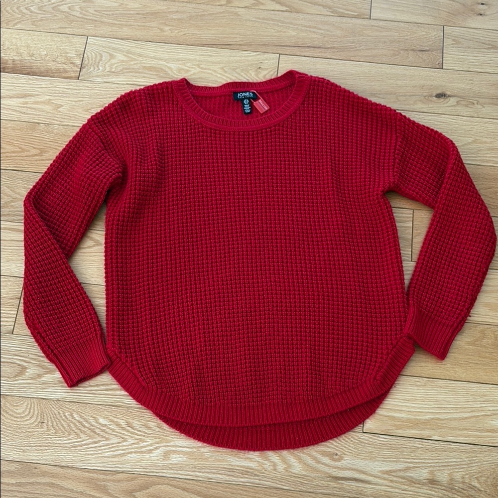 Jones New York Rich Red Crew Neck Sweater